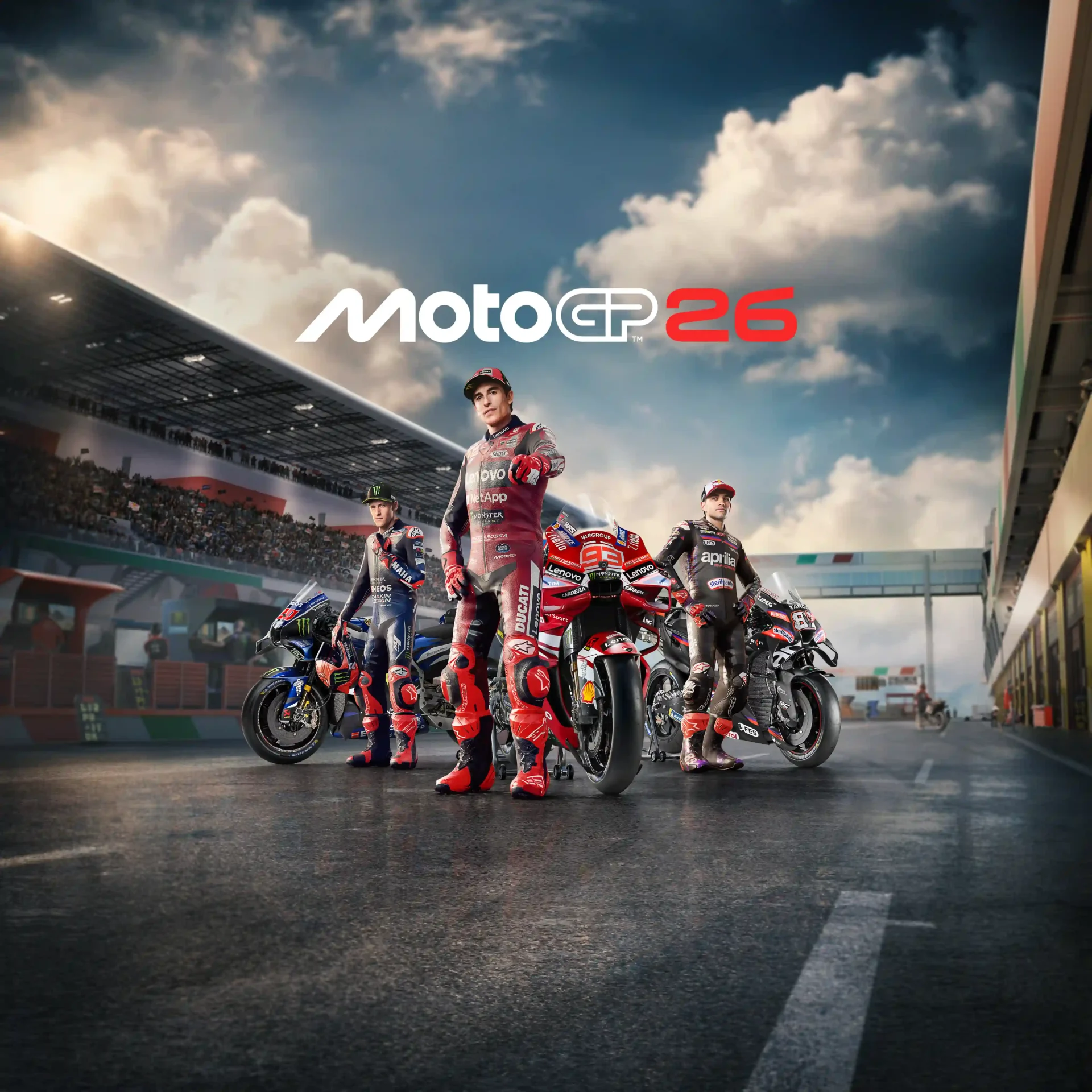 A motorcycle racing game with a rider in the centre, surrounded by a blur of colour, with the words MotoGP 26 emblazoned on the screen. The new Rider-Based Handling system puts the rider at the heart of the experience, making for a more immersive and realistic game. The UK gaming community is eagerly awaiting the launch of this exciting new game.