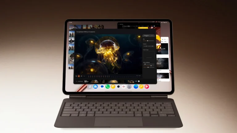 The OnePlus Pad 4 tablet, featuring a 13.2-inch 3K 144Hz display and a new Stylo Pro stylus accessory, available in Dune Glow and Sage Mint colours, with a 17% larger vapour chamber for sustained performance