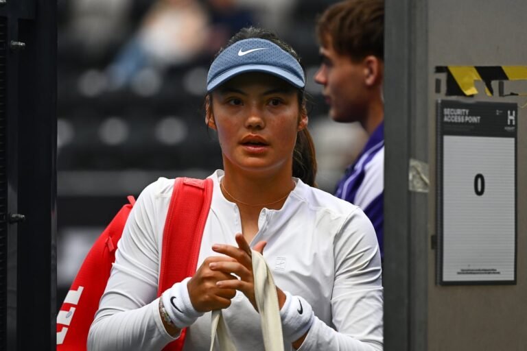 Emma Raducanu in action at Australian Open