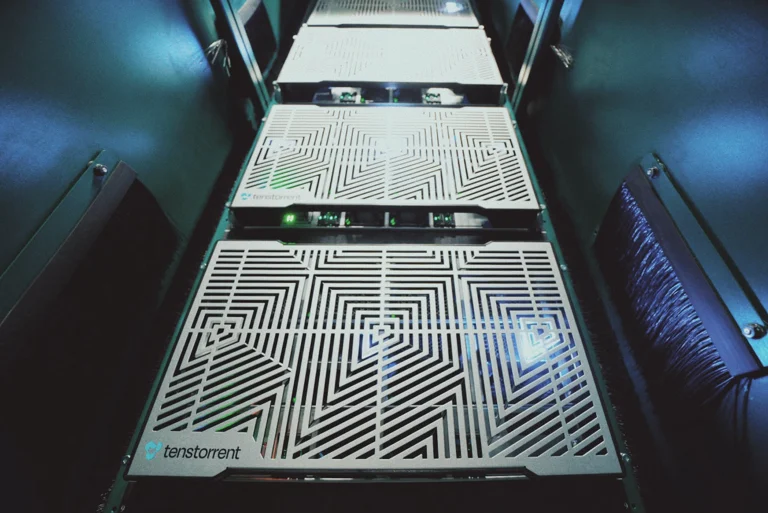 Tenstorrent Galaxy Blackhole servers with RISC-V-powered platforms and native AI solutions, offering 350+ tokens/s in DeepSeek R1 and undercutting NVIDIA's GB300 5x AI TCO, in the UK