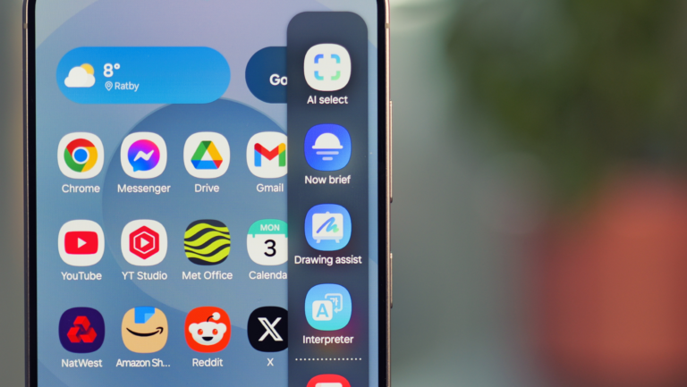 Samsung Galaxy S25 with One UI 8.5 update, featuring Agentic AI and Quick Share AirDrop compatibility, with a fresh look and transparent effects, available for UK users