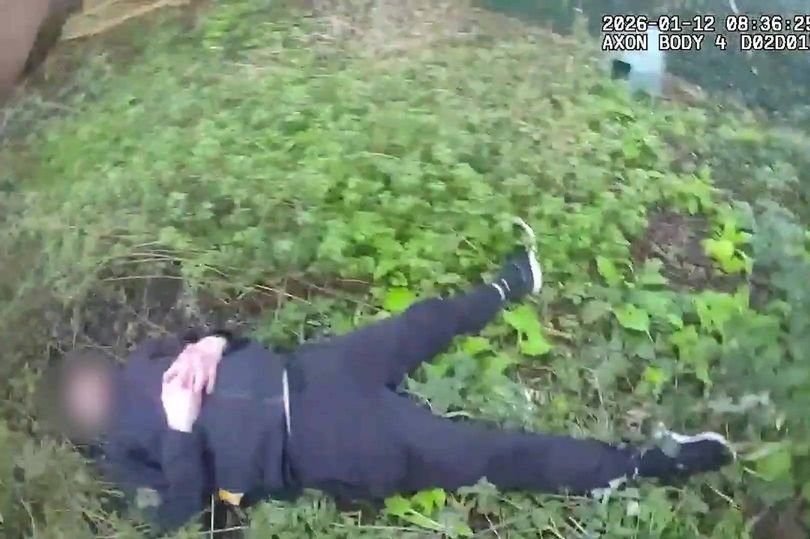 UK police officer chasing suspect