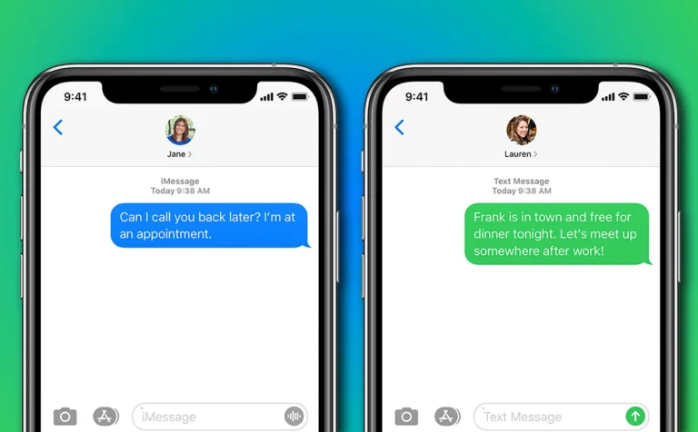 A person holding an iPhone and an Android device, with a lock icon indicating a secure and end-to-end encrypted message being sent between the two devices, highlighting the importance of secure messaging in the UK