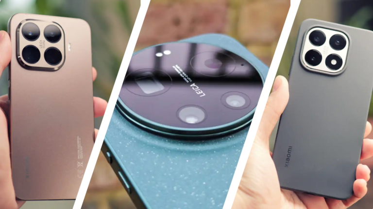 A range of Xiaomi phones, including the Xiaomi 17 Ultra, Xiaomi 17, and Redmi Note 15 Pro, with a blurred background of a cityscape, highlighting the phones' features and designs, with a focus on the primary keyword 'Xiaomi phones'