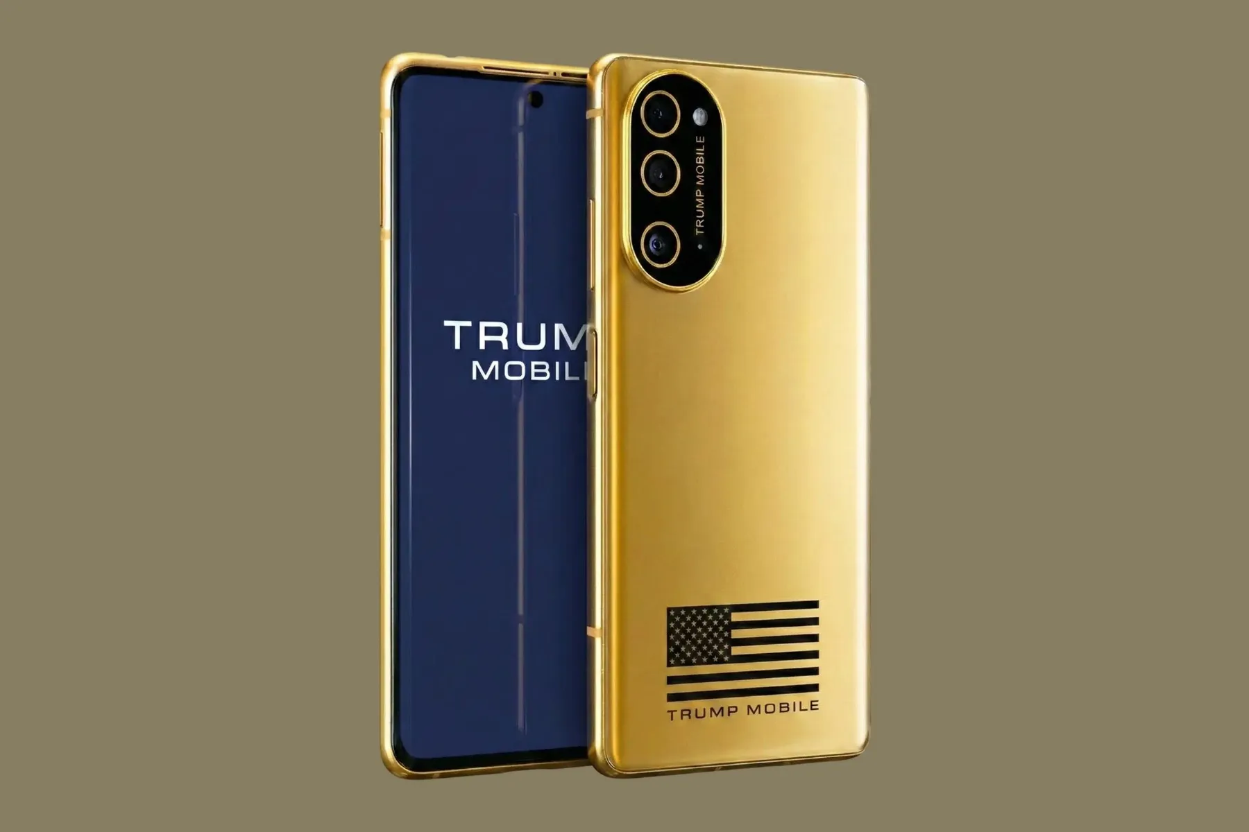 The Trump T1 Phone features a gold-coloured casing with a US flag on the back, a 6.78-inch AMOLED display, and a triple-camera system, making it a unique and politically charged smartphone in the UK market