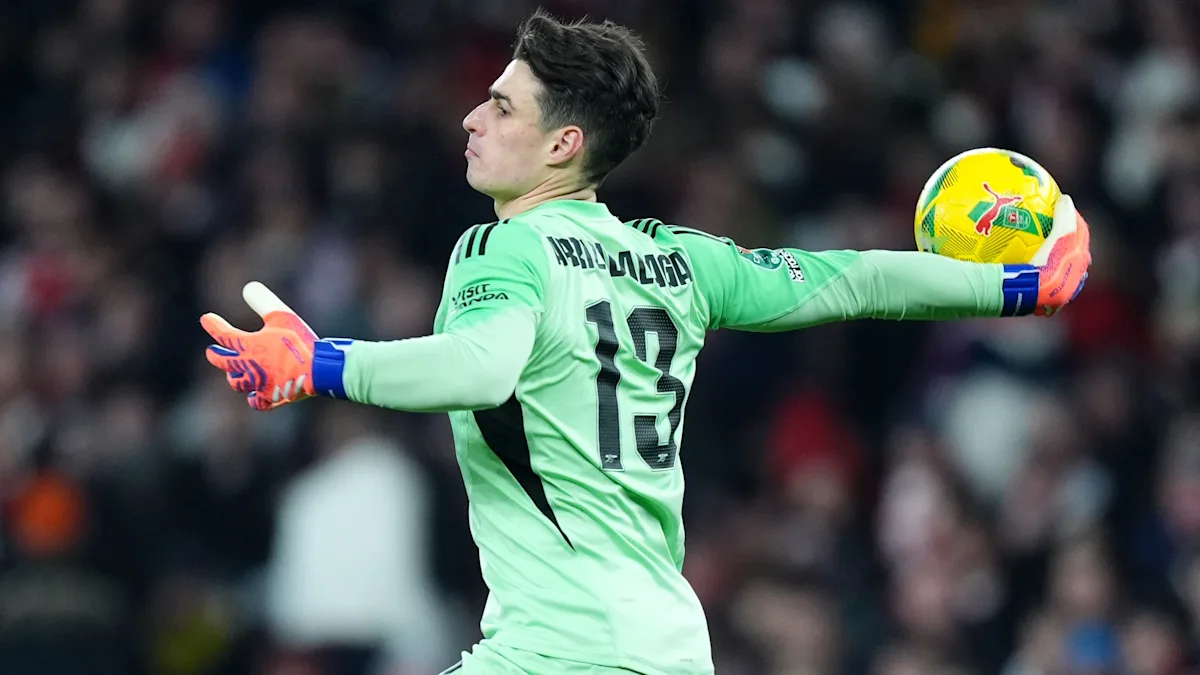 Kepa Arrizabalaga in action for Arsenal