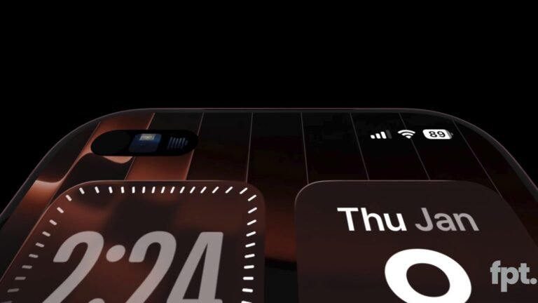 iPhone 18 Pro with Dynamic Island in top-left corner