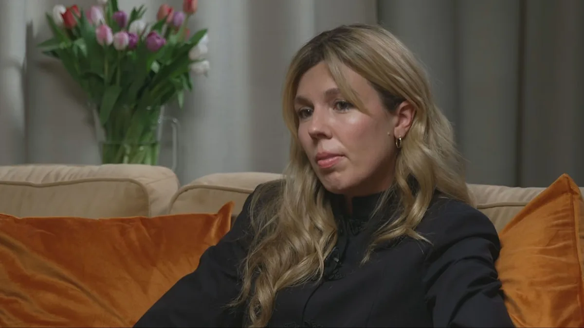 A photo of Carrie Johnson speaking out against John Worboys, with a caption that reads 'Justice for the victims of John Worboys', highlighting the importance of supporting those affected by his crimes