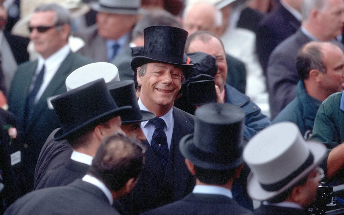 Horse racing personalities in action