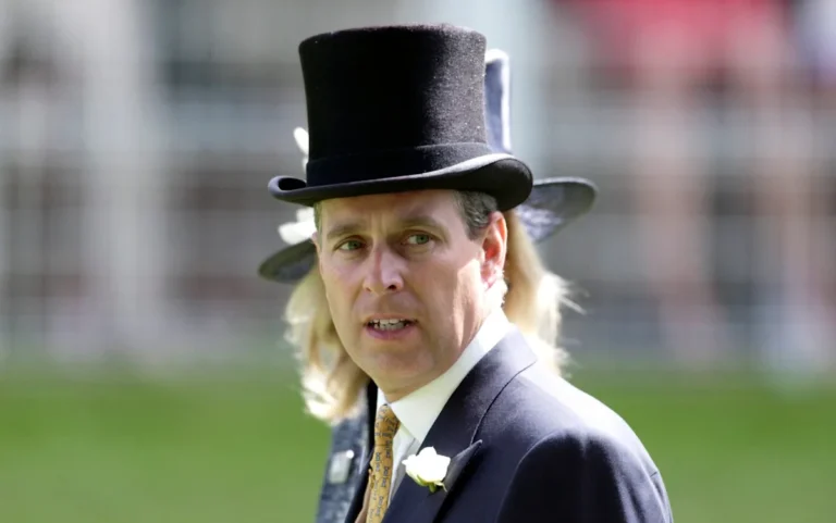 A photo of Andrew at Royal Ascot, with a crowd of people in the background, highlighting the inappropriate behaviour allegations against him, with a focus on the royal family and their accountability