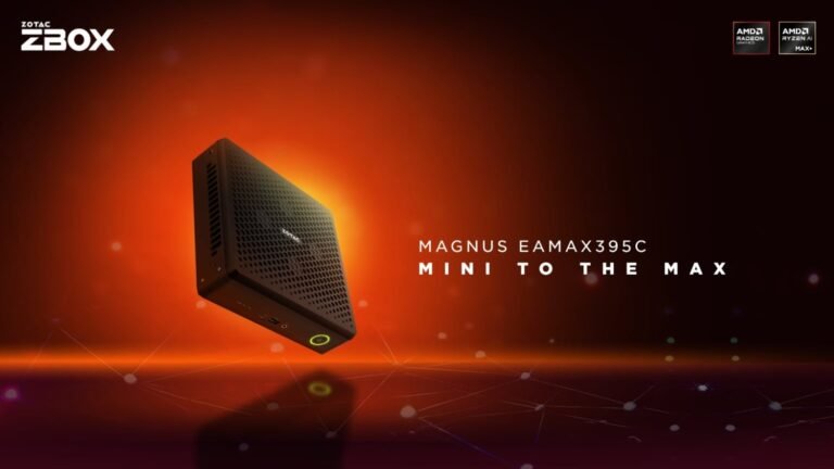 The ZOTAC ZBOX MAGNUS EAMAX395C mini PC, powered by the Ryzen AI MAX+ 395 processor, is a compact and powerful unit, ideal for gaming, video editing, and other resource-intensive activities, with a range of connectivity options and a robust construction.