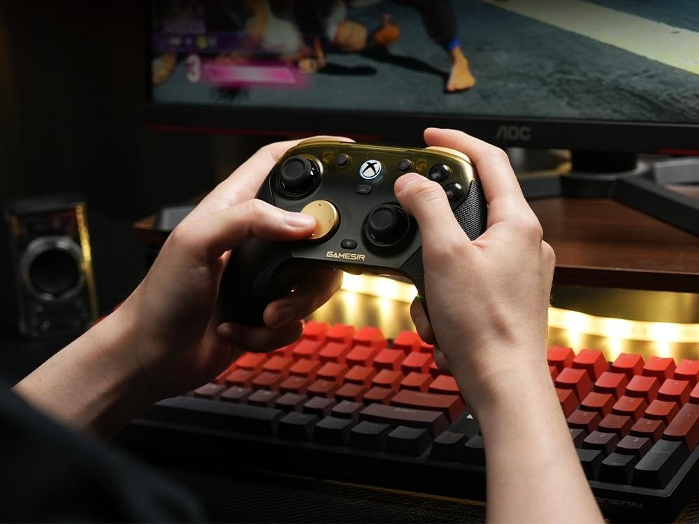 The GameSir G7 Pro tri-mode controller in its new colourway, featuring a sleek design and advanced features, available exclusively on Amazon, perfect for gamers seeking a high-quality controller with a unique colour scheme.