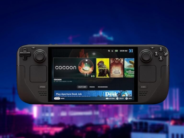 Rollercoaster Tycoon Collection 2026 featured image, showcasing a colourful theme park with rollercoasters and attractions, with the Humble Bundle logo and Steam Deck compatibility logo prominently displayed, highlighting the bundle's primary keyword, Steam Deck-compatible games