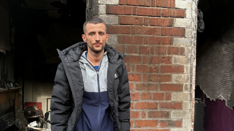 A destroyed home in Belfast after a night of disorder and chaos, with the primary keyword 'Belfast disorder' featured prominently in the image, highlighting the devastating consequences of violence and the importance of community support