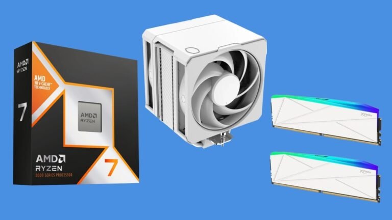 The AMD Ryzen 7 9850X3D bundle includes a Cooler Master CPU cooler and V-Color DDR5 memory, providing an all-in-one solution for gamers and enthusiasts, with the primary keyword being Ryzen 7 9850X3D.