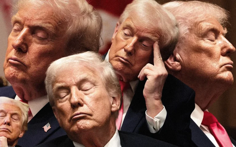 A photo of Donald Trump, also known as Sleepy Don, with a description of his colourful personality and lasting impact on politics, including his behaviour and legacy as the former US President
