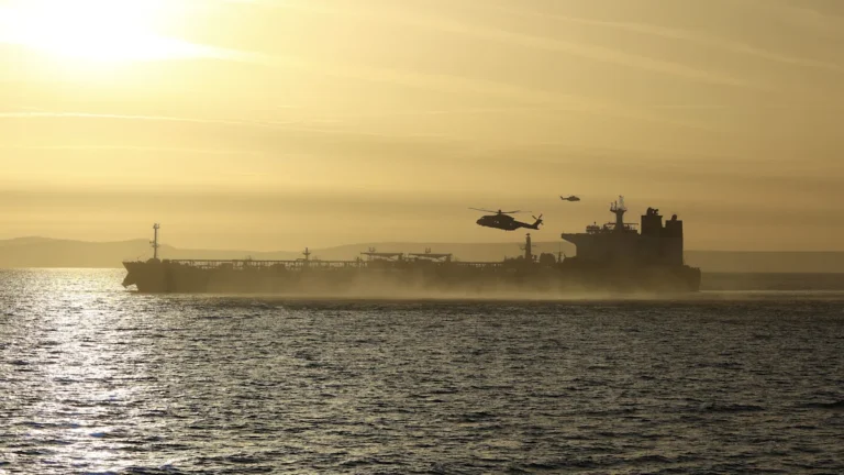 A Russian vessel intercepted in the Channel, with a focus on maritime security and the importance of surveillance and cooperation to prevent illegal behaviour and protect national security, highlighting the role of international cooperation in preventing such incidents