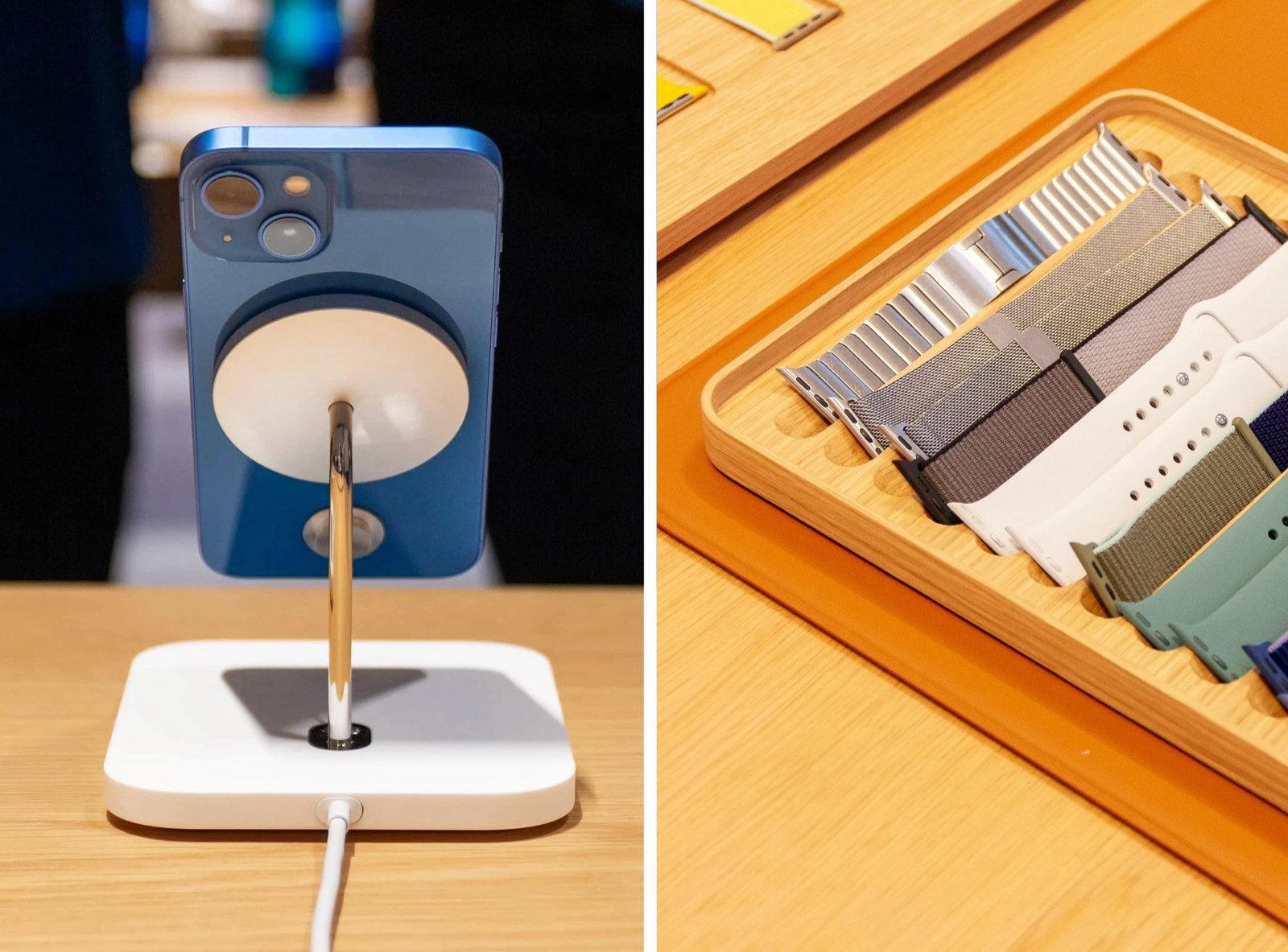 Apple Store items, including MagSafe chargers and iPad stands, are now available for purchase online, offering a unique and innovative way to experience the Apple brand, with a range of products that showcase the company's commitment to quality and design
