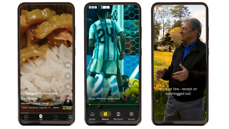 A person holding a smartphone with a worried expression, surrounded by short-form video icons, highlighting the concerns of TikTokification in the UK