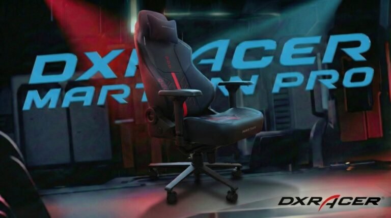 The DXRacer Martian Pro luxury gaming chair, featuring a sleek and ergonomic design with premium materials and advanced features like an 8-point massage system and heating/cooling functionality, perfect for professional gamers and enthusiasts alike