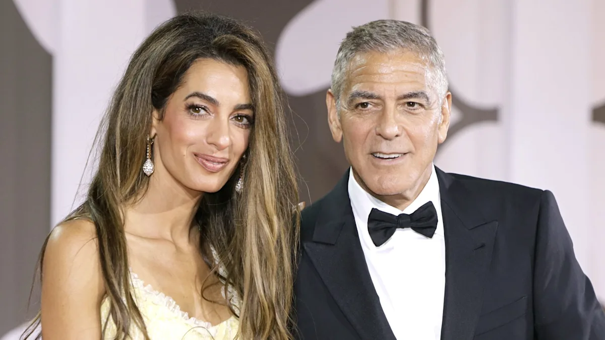 George and Amal Clooney with their twins