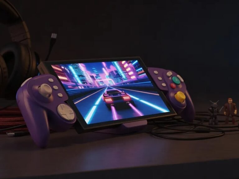 The Abxylute N9C controller, a Nintendo Switch 2 accessory with a GameCube-inspired design, featuring a distinctive button layout and ergonomic design, perfect for gamers seeking a nostalgic feel and advanced gaming performance