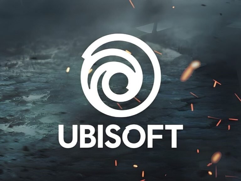 Ubisoft office building with employees walking in, highlighting the company's return-to-office policy and its impact on employees, with a focus on the gaming industry and employee rights