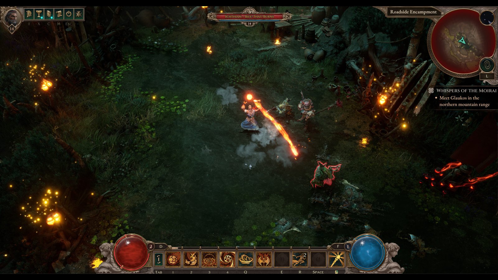 A dramatic scene from the ARPG, featuring a hero fighting a giant Titan, with a dark fantasy landscape in the background, showcasing the game's intense combat and richly detailed world, with the primary keyword ARPG