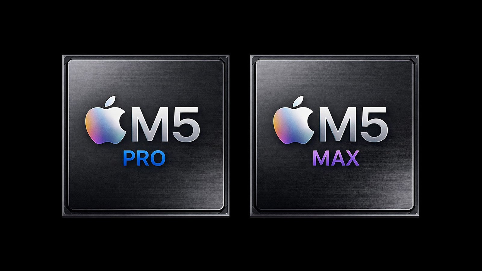 Apple's M5 Pro and M5 Max chipsets with 2.5D packaging, offering improved thermal management and reduced defected chips rate, with a background image of a MacBook Pro