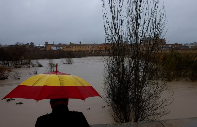 Storm Marta's devastating impact on European agriculture, with damaged crops and flooded fields, highlighting the need for climate resilience and sustainable farming practices in the face of extreme weather events like Storm Marta