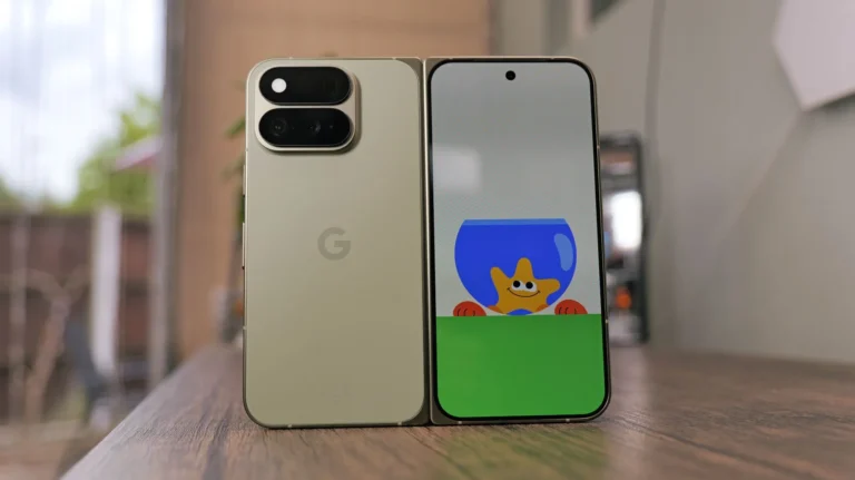 Google Pixel phone with notification banner showing upcoming Pixel Drop update features preview.