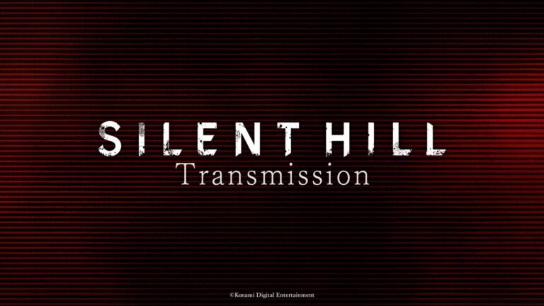 A dark and eerie image of the Silent Hill logo, with a faint image of a haunted town in the background, representing the upcoming Silent Hill Transmission event and the latest instalment in the Silent Hill series, Silent Hill: Townfall