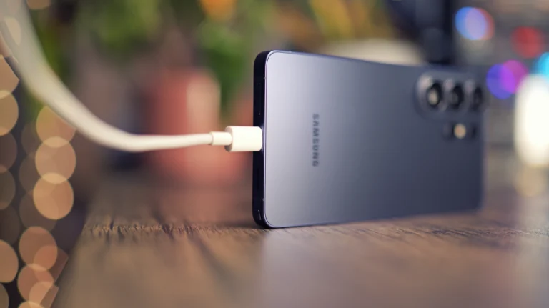 Samsung Galaxy S27 Ultra being plugged in with a fast charger
