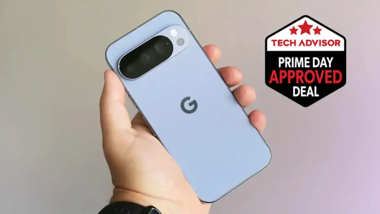 Google Pixel 10 Pro smartphone displayed with its sleek Obsidian finish and vibrant display