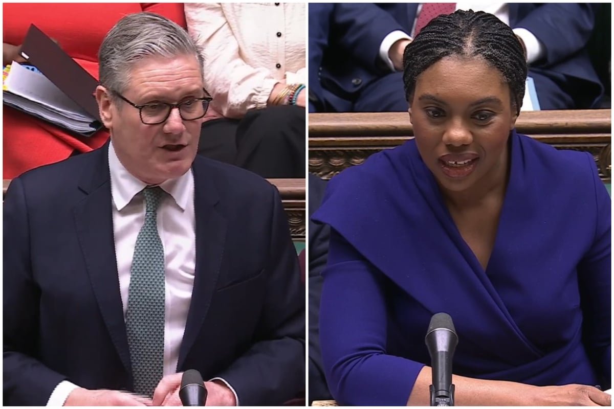 Sir Keir Starmer speaking at PMQs, surrounded by MPs, with a mix of concerned and angry expressions, as he faces questions about his judgement and the Labour party's stance on paedophile apologists