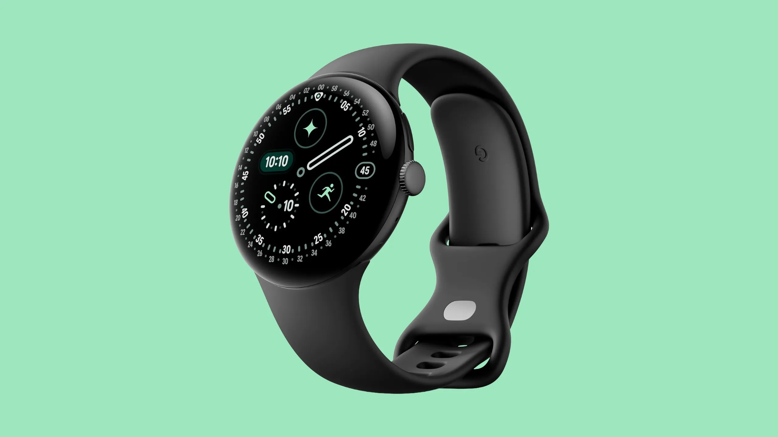 Google Pixel Watch 4 with Moonstone finish displayed on a wrist