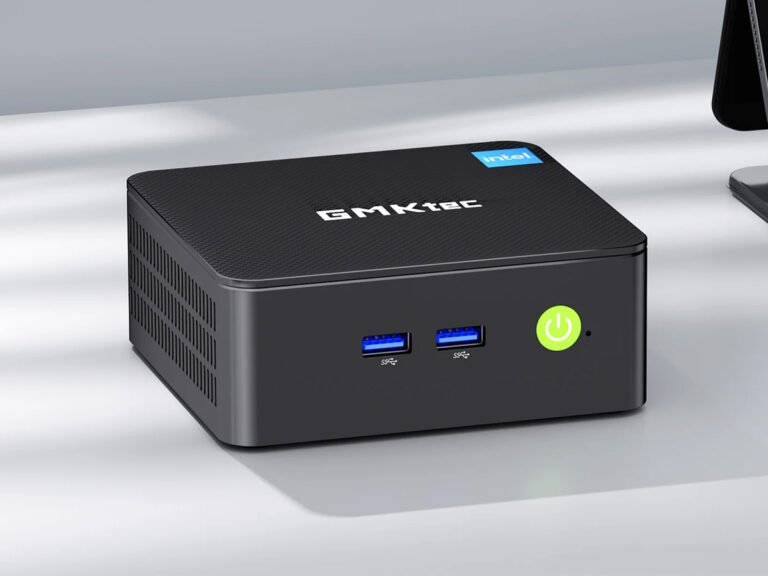 The GMKtec G3 Pro mini PC, a compact and affordable device with a black and silver colour scheme, featuring a range of ports and a sleek design, perfect for streaming, browsing, and more, with a focus on mini PC technology and promotional discounts.