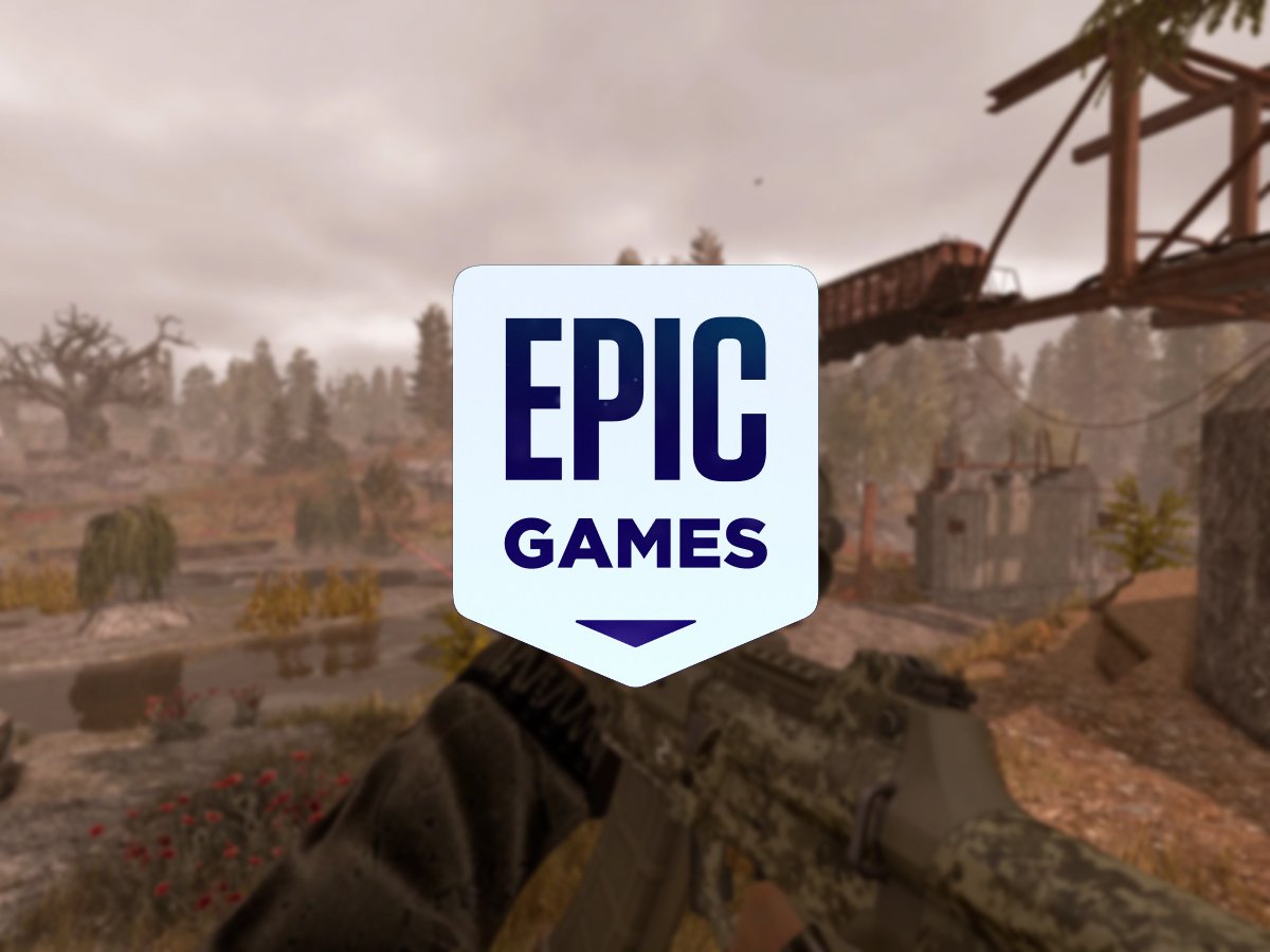 Epic Games Store logo with a subtle background of free games, including Return to Ash and Stalcraft: X Starter Edition, highlighting the store's commitment to providing a wide range of free titles to the gaming community, with a focus on PC gaming and game distribution