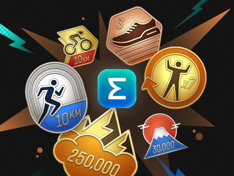 The Amazfit smartwatch on a person's wrist, with the Zepp app open on a smartphone in the background, showcasing the new Badges feature and BioCharge improvement, designed to enhance your fitness tracking experience with a range of innovative features and a user-friendly interface