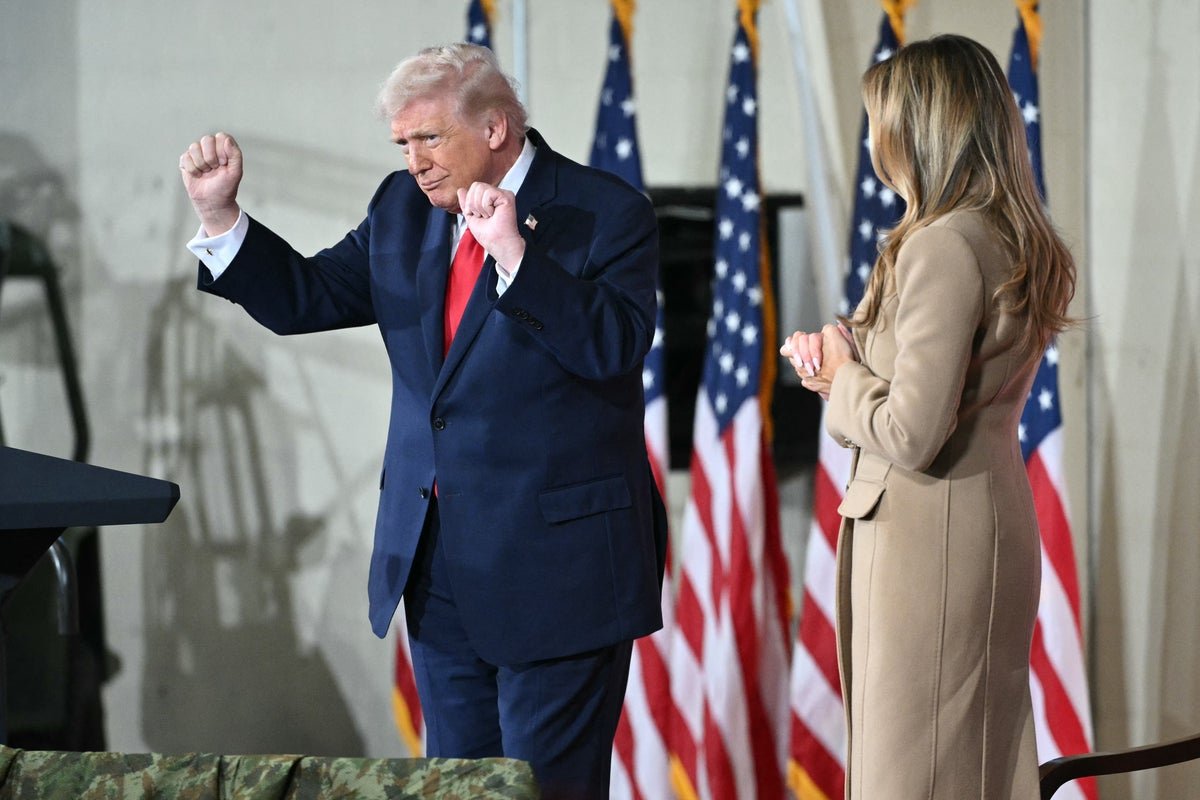 Donald Trump and Melania smiling and waving, with a subtle hint of their future plans, as they prepare for life after the White House, with a possible move to a new location, and a new chapter in their lives, with the former President's unique behaviour and influence continuing to be felt