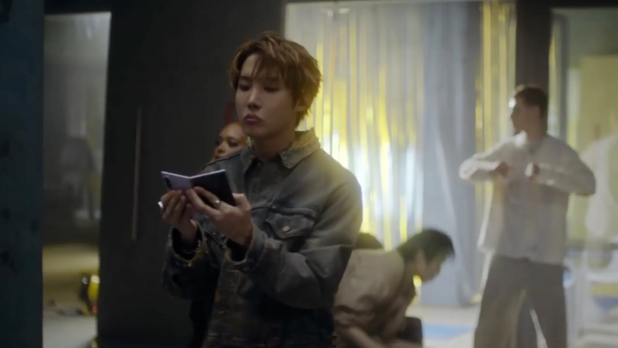 Screenshot of Samsung Mobile tweet showing BTS J-Hope behind the scenes with Galaxy Z Fold8