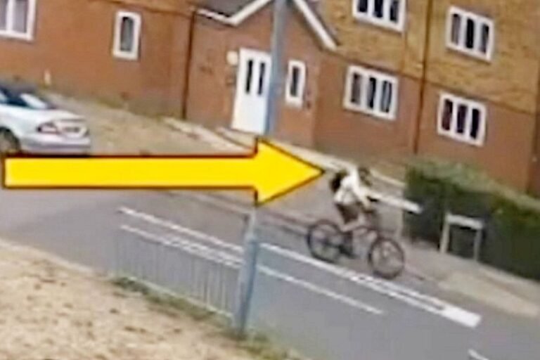 A person cycling away from a crime scene with a blurred background, symbolising the shocking moment a killer cycles away after a brutal murder in a money dispute