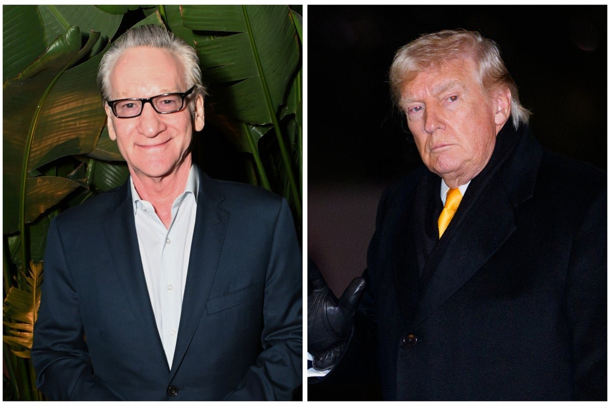 Donald Trump and Bill Maher sitting at a dinner table, with a tense atmosphere, and a hint of frustration in their body language, as they engage in a heated discussion, with the White House logo visible in the background, symbolising the power and prestige of the occasion, and the significance of the encounter between the two men