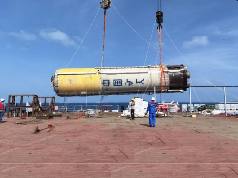 China's Long March-10 rocket booster being recovered from the South China Sea, a major milestone in the nation's space programme, demonstrating its commitment to space exploration and reusable technology, with a focus on advancing its space programme and achieving its ambitious plans for the future