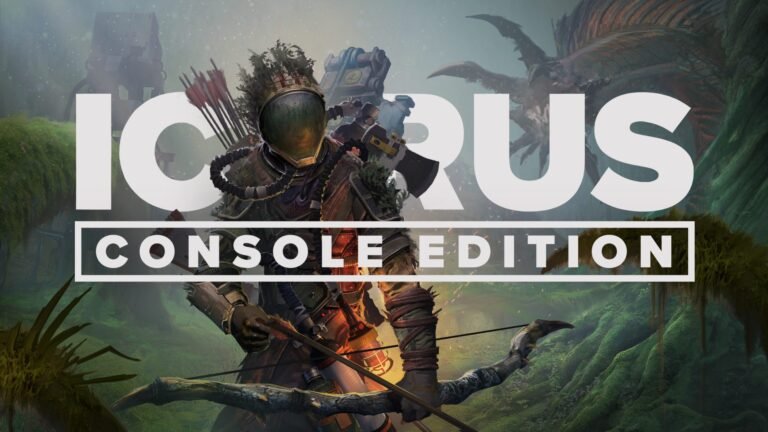 ICARUS Console Edition screenshot with a player exploring a vast, colourful landscape, showcasing the game's stunning visuals and immersive gameplay, with a focus on survival mechanics and exploration