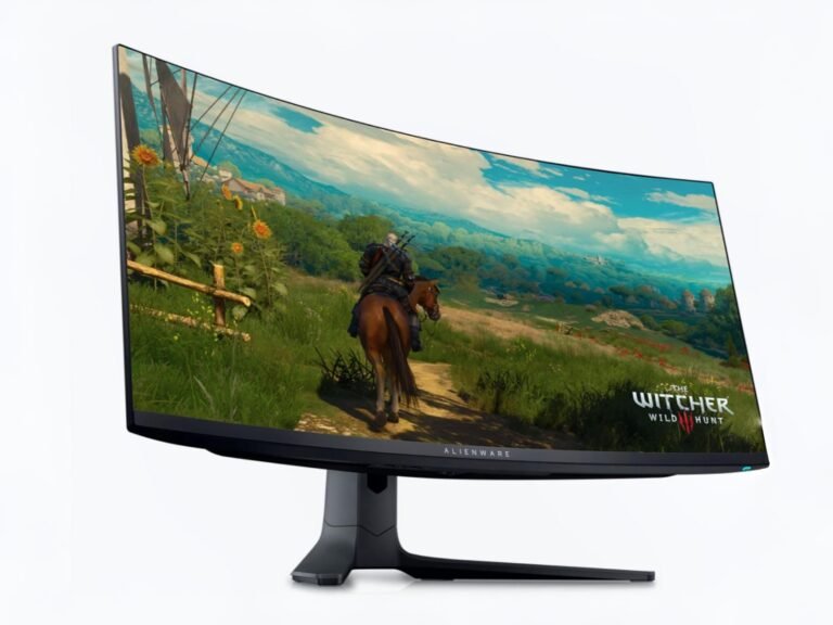 The Alienware AW3423DWF 34-inch QD-OLED ultrawide gaming monitor features a stunning 34-inch screen with excellent colour reproduction and inky blacks, providing an immersive gaming experience with its near-instant response times and superior performance, now available with a 28% discount on Amazon UK