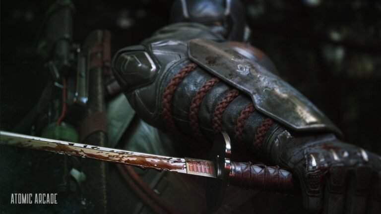 A screenshot of the G.I. Joe Snake Eyes game, featuring the iconic character in a futuristic setting, with a cityscape in the background and a glimpse of the game's colour palette and gameplay mechanics, highlighting the primary keyword Snake Eyes