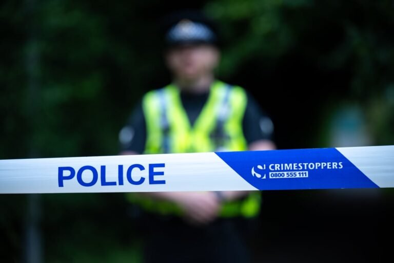 A sombre image of a park in east London with a police presence, highlighting the serious sexual assault of a teenage girl in the area, which has led to a thorough investigation and calls for increased safety measures