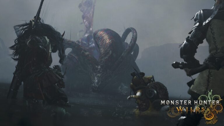 Monster Hunter Wilds gameplay screenshot with a hunter fighting a monster, showcasing the game's vibrant colours and detailed textures, with the new update promising to further enhance the visual fidelity and performance of the game