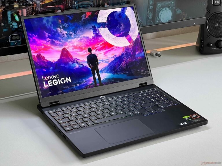 Lenovo Legion 5 gaming laptop with RTX 5070 GPU and 165 Hz OLED display, featuring a vibrant colour screen and robust hardware, ideal for gaming and multimedia applications, with a primary focus on the RTX 5070 GPU